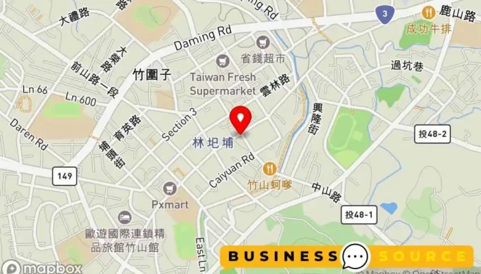 Fei Xing Chuan Fu Shi 地圖 - Nantou County, Zhushan Township