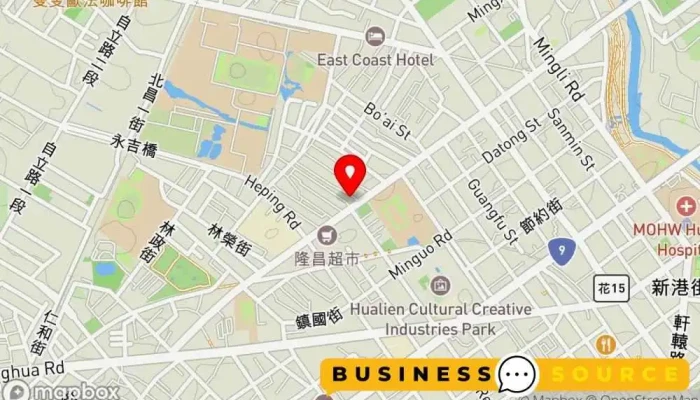 地图 福客多便利商店 超市 在 Hualien County, Hualien City
