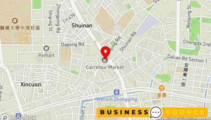 地图 家乐福超市 台中水湳店 超市 在 Taichung City, Beitun District