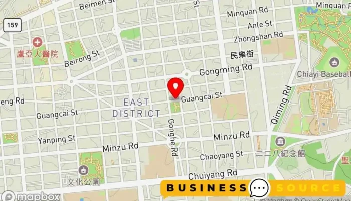 地图 嘉义兴农行鸡肉超市 批发商 在 Chiayi City, East District