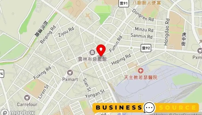 Jin Shu Dong Han Guo Nan Nu Fu Shi 地圖 - Yunlin County, Huwei Township