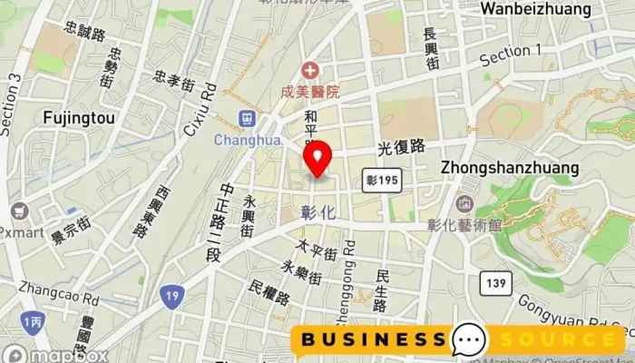 Li Ying Fang  Zhang Hua He Ping Men Shi 地圖 - Changhua County, Changhua City