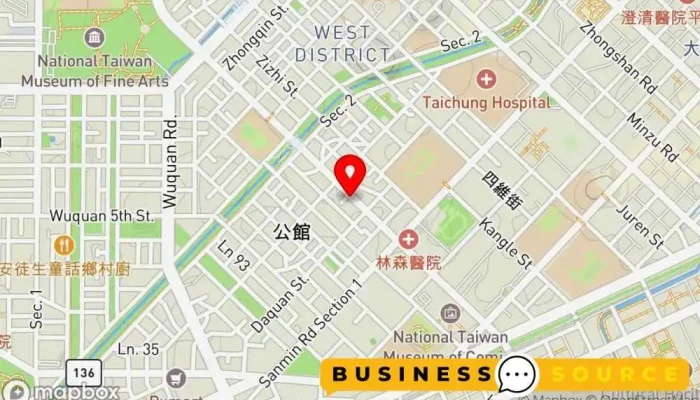 地图 全聯福利中心 台中林森店 折扣超市 在 Taichung City, West District