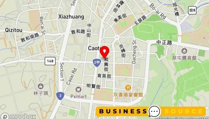 地图 全聯福利中心Pxmart 草屯和興 折扣超市 在 Nantou County, Caotun Township
