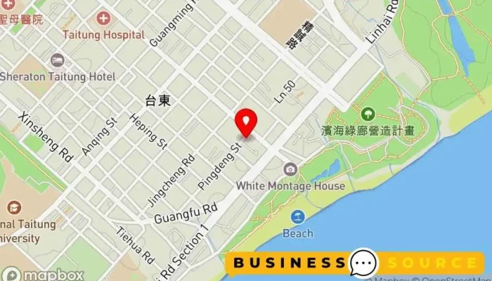 地图 全聯福利中心Pxmart 台東平等 超市, 折扣超市 在 Taitung County, Taitung City