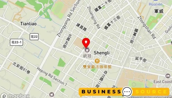 地图 统冠联合超市 超市 在 Hualien County, Ji’an Township