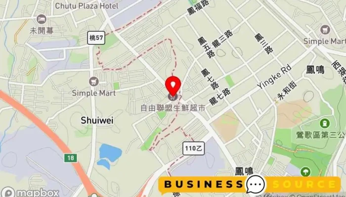 Zi You Lian Meng Sheng Xian Chao Shi Ying Tao Dian 地圖 - Taoyuan City, Bade District