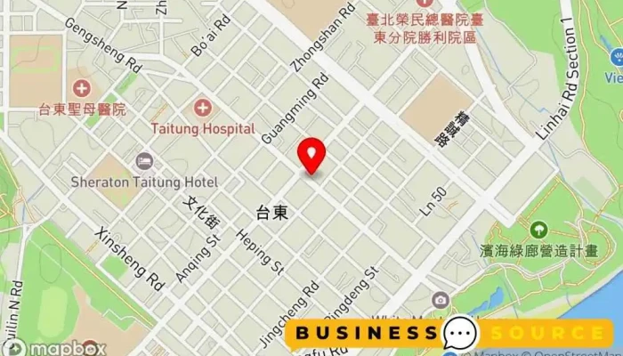 地图 Taidongdiqunonghuinongminzhixiaozhan-Zhongzheng Station 超市 在 Taitung County, Taitung City
